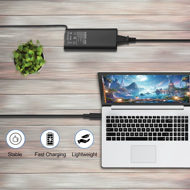 Alt view image 5 of 6 - 165W Type C Charger Compatible with Dell Pro Max 16 18 Plus MB16250 MB18250 Precision 5680 5690 Power Supply HA165PM210 LA165PM210 Laptop Charger
