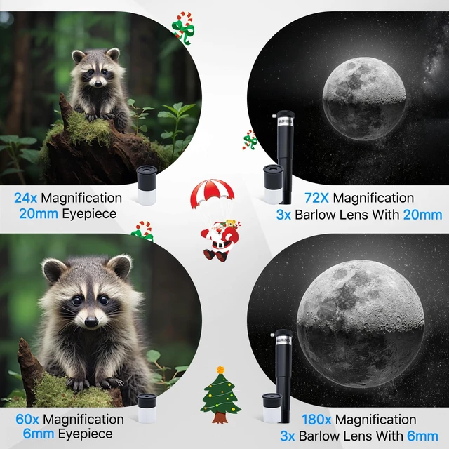 Alt view image 3 of 7 - Telescope for Adults Astronomy 70mm Aperture 300mm Focal Length Portable Astronomical Telescope for Beginners Age Over 8 Years Old with Wireless Remote Carry Bag Tripod (Blue)