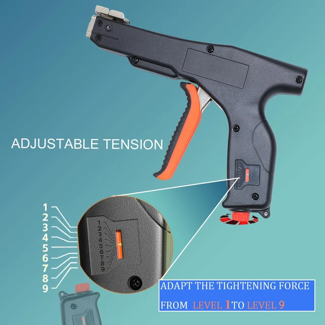 Alt view image 2 of 7 - Automatic Metal Zip Ties Cutter Stainless Steel Cable Tie Gun Kit9-level Adjustable Fastening Tension Automatic Tightening Cutting Ratchet Tie ClampWith 150pcs 304 Stainless Steel Zip Ties