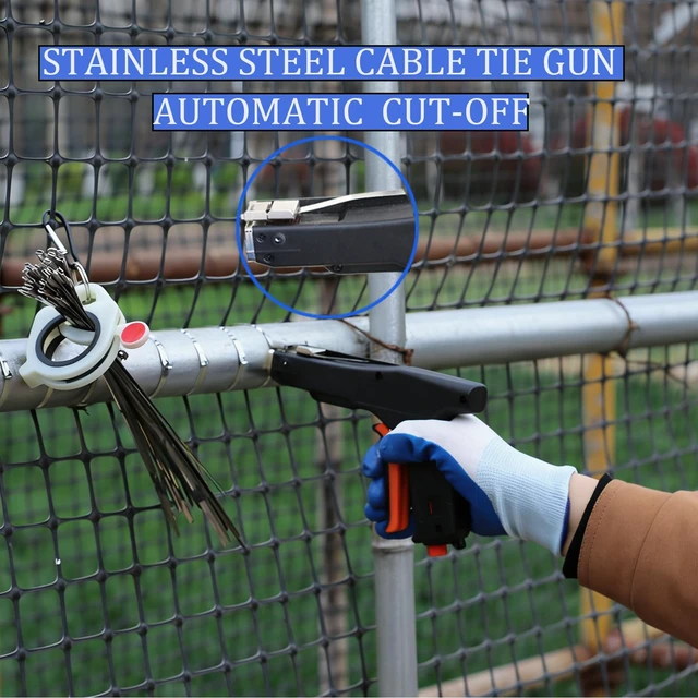 Alt view image 4 of 7 - Automatic Metal Zip Ties Cutter Stainless Steel Cable Tie Gun Kit9-level Adjustable Fastening Tension Automatic Tightening Cutting Ratchet Tie ClampWith 150pcs 304 Stainless Steel Zip Ties