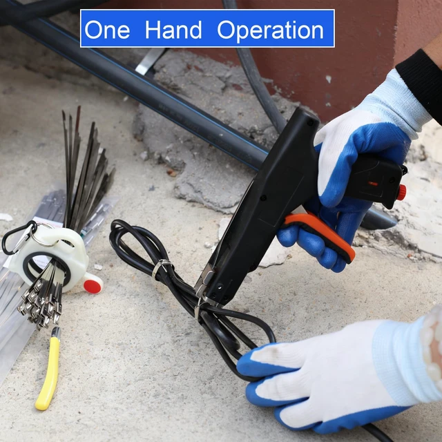Alt view image 5 of 7 - Automatic Metal Zip Ties Cutter Stainless Steel Cable Tie Gun Kit9-level Adjustable Fastening Tension Automatic Tightening Cutting Ratchet Tie ClampWith 150pcs 304 Stainless Steel Zip Ties