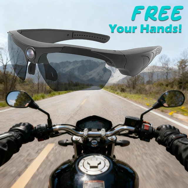Alt view image 5 of 7 - Camera Sunglasses 1080p HD Video UV Protection Outdoor Cycling Smart sunglasses with camera, Action video camera, 1080p HD, UV protection, For men, Outdoor use, Cycling, Traveling, Driving