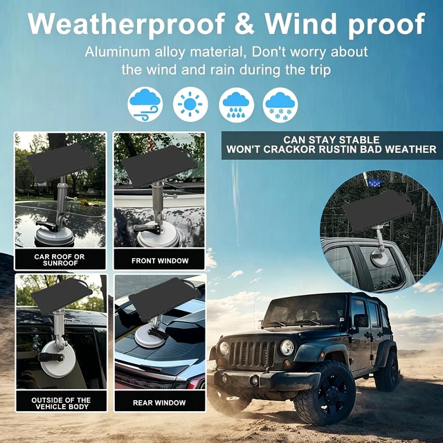 Alt view image 3 of 7 - Strong Suction Starlink Mini Mounts&Cover Case,2-in-1 Stable Hailproof Custom Outdoor Starlink Mini Suction Cup MountALL-METAL Adjust Angle Satellite Dish Kit for Car RV Road Trips Windproof