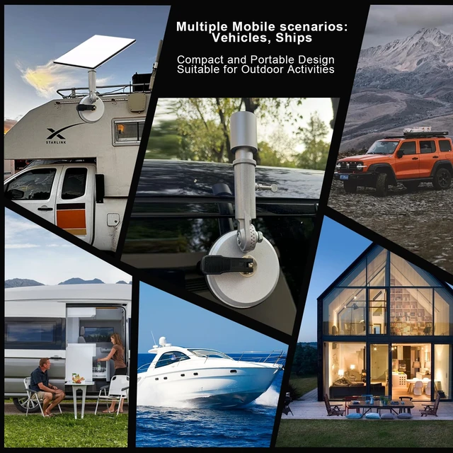 Alt view image 6 of 7 - Strong Suction Starlink Mini Mounts&Cover Case,2-in-1 Stable Hailproof Custom Outdoor Starlink Mini Suction Cup MountALL-METAL Adjust Angle Satellite Dish Kit for Car RV Road Trips Windproof
