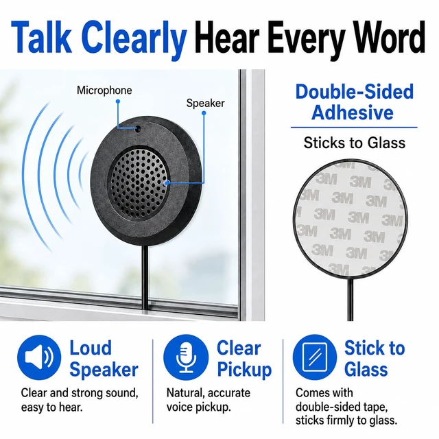 Alt view image 7 of 7 - Window Intercom Speaker System Microphone for Business Counter Desk Mute Button;Flexible Gooseneck;Dual Way;Anti-Interference; Anti-howling;Inner and Outer Volume Knobs;REC jack