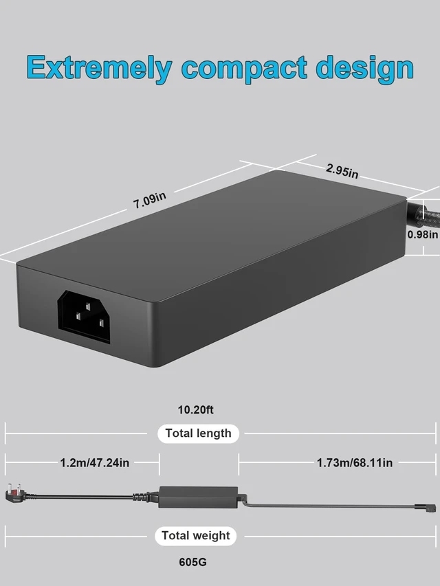 Alt view image 4 of 7 - 330W GaN Charger Compatible with Razer Blade 18 16 17 Inch RZ09-0510 RZ09-0509 RZ09-0483 RZ09-0423 RZ09-0484 Laptop RC30-0484 Replacement Power Adapter Cord (Fit for 280W 230W Computer)