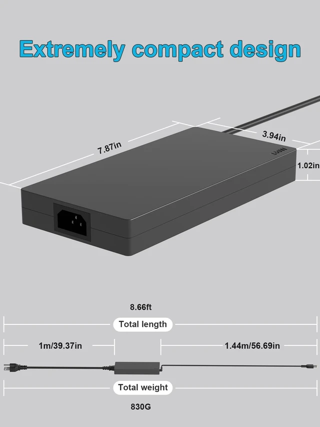 Alt view image 4 of 7 - 330W Charger Compatible with Lenovo Legion Pro 7 9 9i 7i 5i 16IRX8H 16IRX9H RTX 4070 4080 4090, 20V 16.5A Slim Tip AC Gaming Laptop Power Adapter ADL330SDC3A GX21K06346