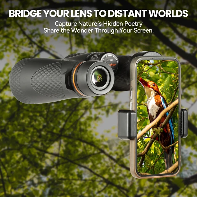 Alt view image 7 of 7 - Whisper 10x42 Binoculars for Adults - ED Glass Birding Binoculars with Phone Adapter, Lightweight & Waterproof for Backyard Birding, Migration Watching