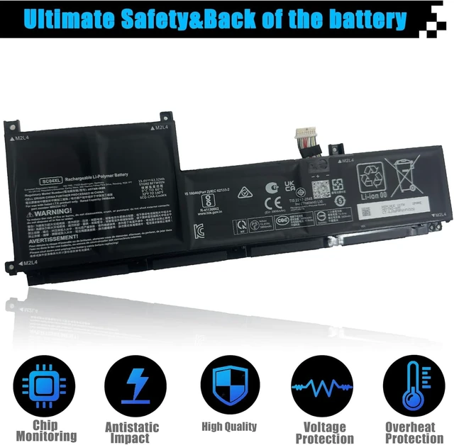 Alt view image 4 of 7 - SC04XL Laptop Battery Replacement for HP Envy 14-EB 14-EB0376NG 14-EB0010NR 14-EB0775NG Series Laptop HSTNN-IB9R M07392-005 M08254-1C1 L777034-005 SC04063XL 3906mAh 15.4V
