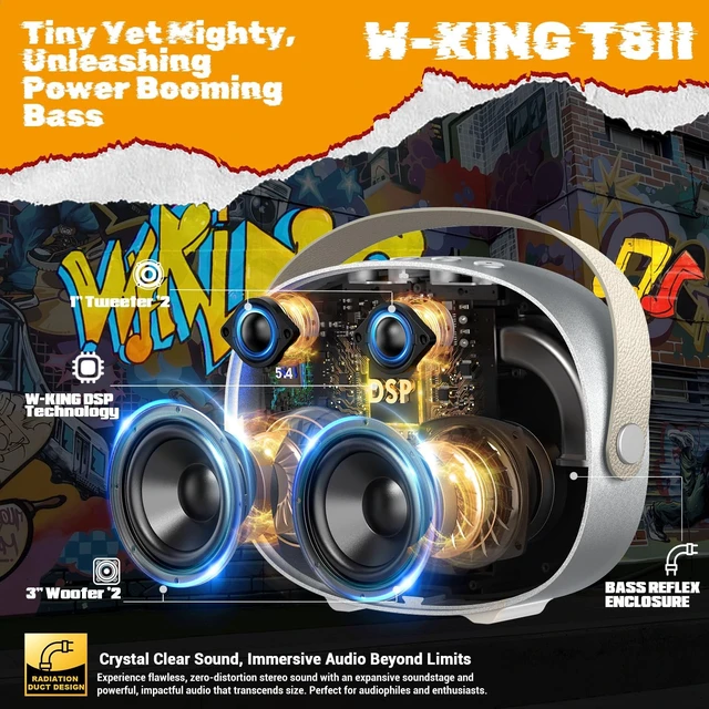 Alt view image 2 of 7 - Speakers Bluetooth Wireless 96W Max Loud Portable Speaker Party Boombox Speaker, BT5.4, Fast Charge, USB Playback, Large Personalized Speakers for Work, Outdoor, Workshop, Garage