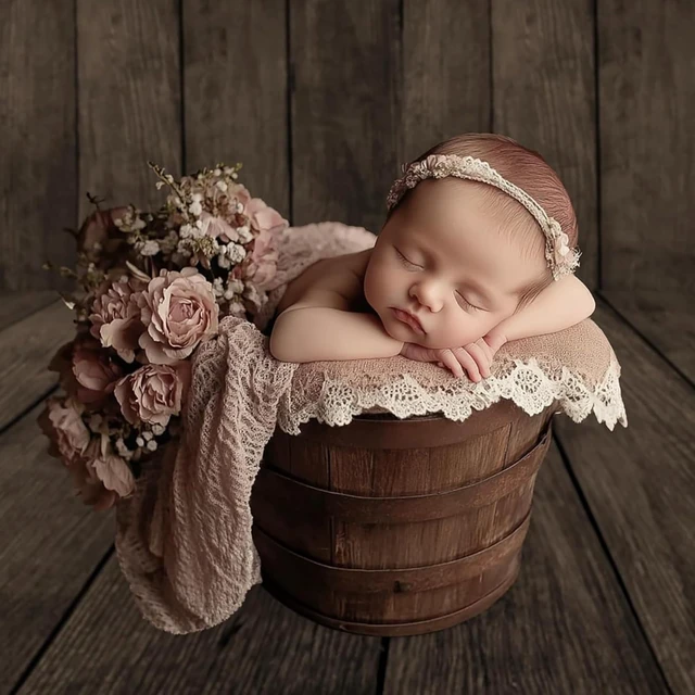 Alt view image 2 of 6 - Dark Wood Photography Floor Drop,Rubber Mat for Photo Studio 5x4ft Dark Timber Grain Creates A Moody Setting For Baby Portraits, Food Styling, Products And Seasonal Studio Shoots