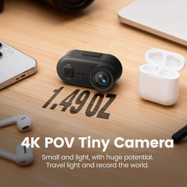 Alt view image 2 of 7 - 4K 30FPS Vlogging Camera, 64GB POV Camera with 33FT Waterproof, 20MP Tiny Actioncamera 6-axis Stabilization, 150° Hands-Free Sport Cam, Thumb Bodycam 4.5hr Battery Life, Mount Anywhere (64, GB)