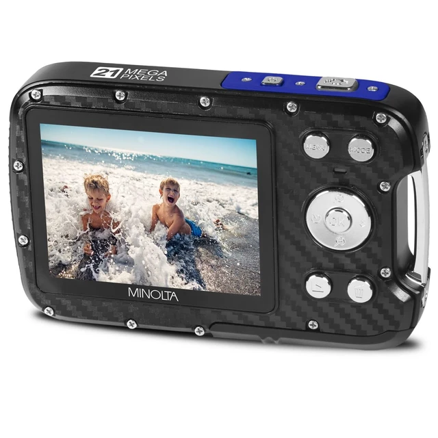 Alt view image 4 of 6 - MN30WP 21MP Full HD 2.8" Touch LCD Screen Digital Camera, Blue Includes pouch, USB cable and hand strap for storage, charging and safety