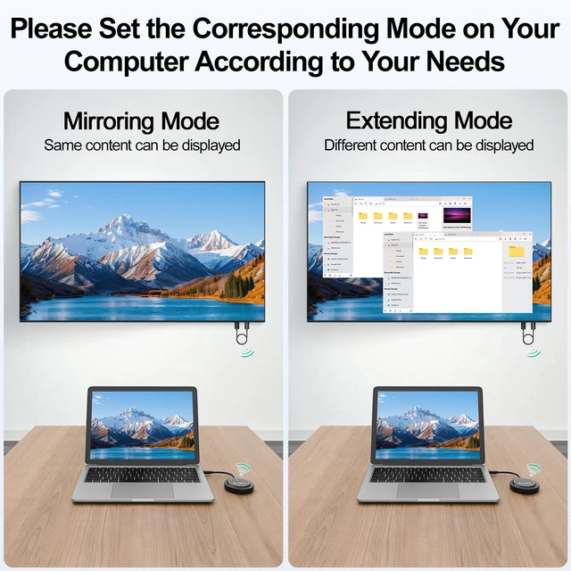 Alt view image 3 of 7 - Wireless HDMI Display Dongle Adapter,USB-C to HDMI Transmitter and Receiver 4K Decode 1080P@60Hz Output,98FT/30M Stream Video from Laptop/PC/Smartphone to TV/Projector/Monitor