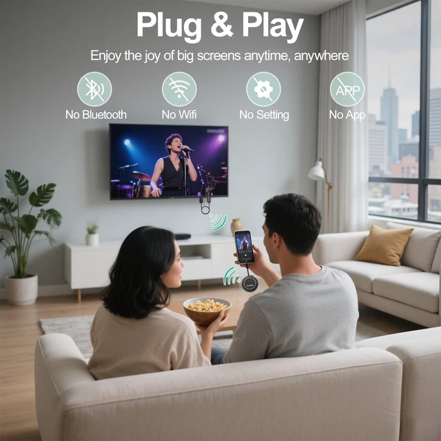 Alt view image 4 of 7 - Wireless HDMI Display Dongle Adapter,USB-C to HDMI Transmitter and Receiver 4K Decode 1080P@60Hz Output,98FT/30M Stream Video from Laptop/PC/Smartphone to TV/Projector/Monitor