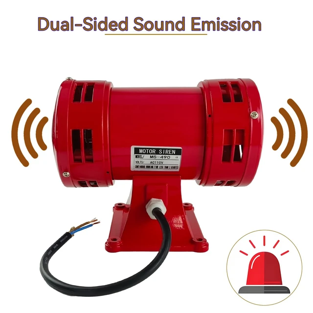 Alt view image 6 of 7 - 110V 150dB Industrial Motor Driven Siren Alarm for Home Outdoor 150dB super loud alarm, heavy duty metal construction, weather resistant,110V 60Hz industrial electric motor driven siren