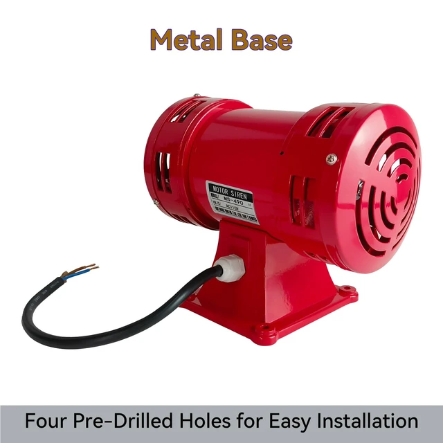Alt view image 5 of 7 - 110V 150dB Industrial Motor Driven Siren Alarm for Home Outdoor 150dB super loud alarm, heavy duty metal construction, weather resistant,110V 60Hz industrial electric motor driven siren