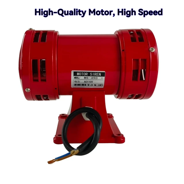 Alt view image 7 of 7 - 110V 150dB Industrial Motor Driven Siren Alarm for Home Outdoor 150dB super loud alarm, heavy duty metal construction, weather resistant,110V 60Hz industrial electric motor driven siren