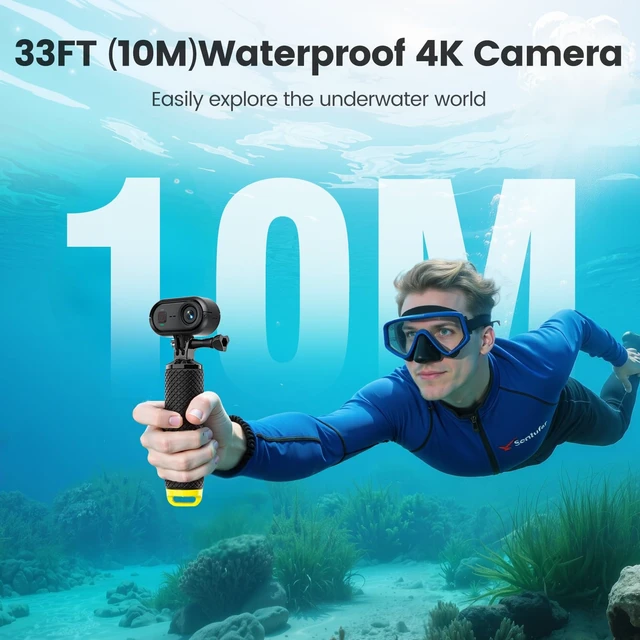 Alt view image 4 of 7 - 4K 30FPS Vlogging Camera, 64GB POV Camera with 33FT Waterproof, 20MP Tiny Actioncamera 6-axis Stabilization, 150° Hands-Free Sport Cam, Thumb Bodycam 4.5hr Battery Life, Mount Anywhere (64, GB)