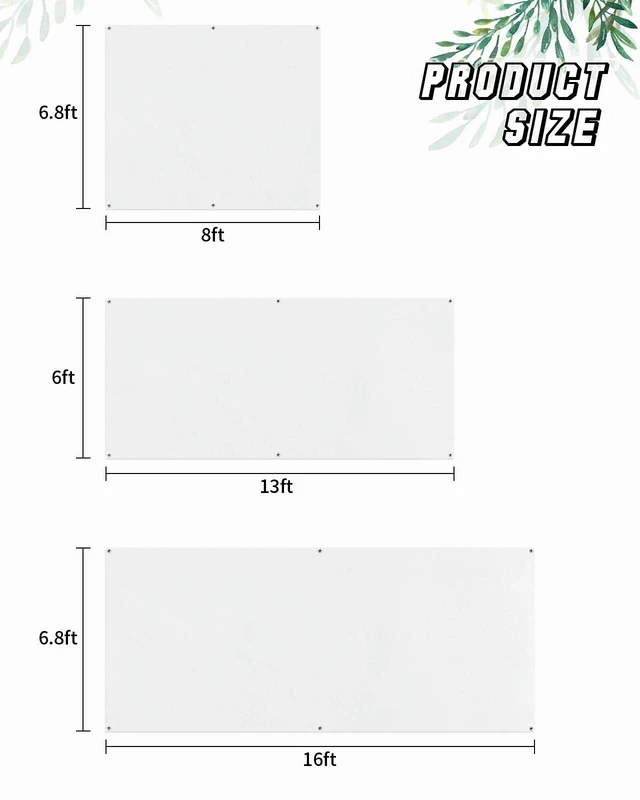 Alt view image 6 of 7 - White Garage Door Banner Cover, Hanging Garage Door Decorations, Modern Simple White Backdrop Holiday Garage Door Covers Backdrop for Party Indoor Outdoor Wall Decor 7x16Ft