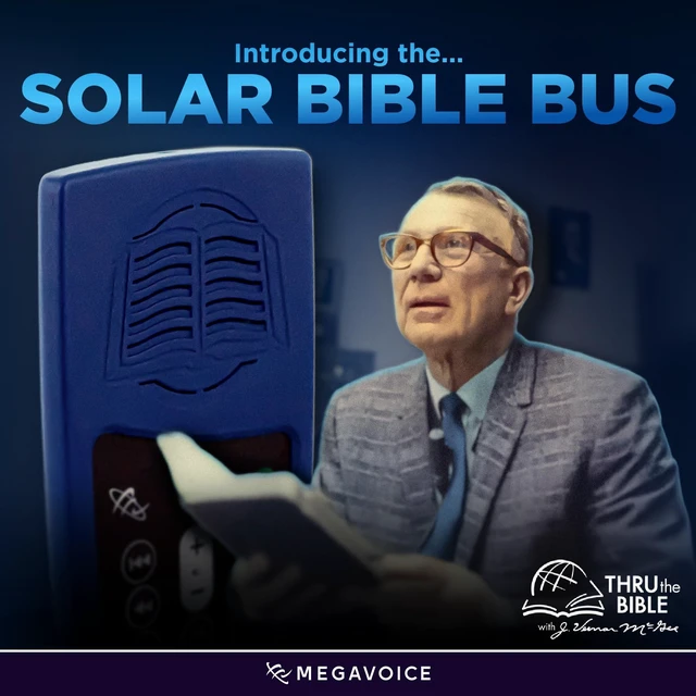 Alt view image 2 of 7 - Spanish Reina Valera 1960 (RVR60)+Thru the Bible J Vernon McGee Audio Bible Solar Powered, Handheld, Bookmarking Ability, 12-Hour Battery Life, Headphones and USB-C Charger Included