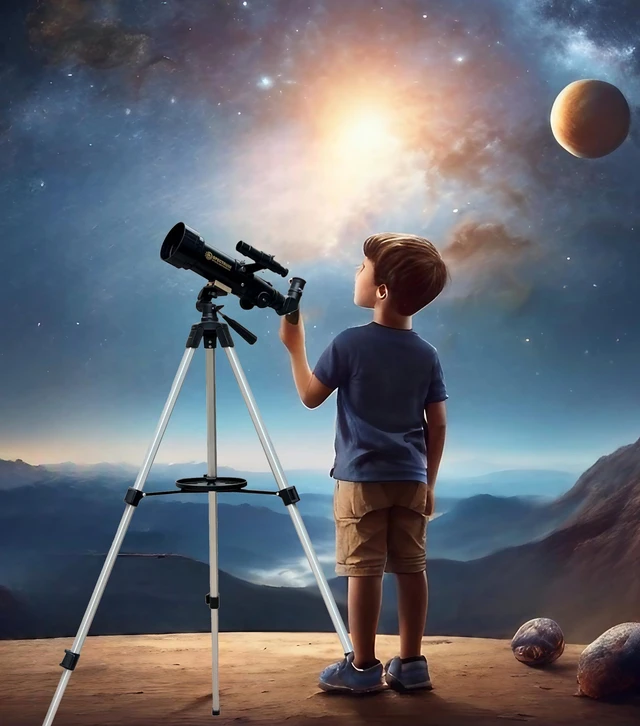 Alt view image 2 of 7 - SpectrumOI Telescope for Kids, Telescope for Adults Astronomy Gifts for Kids 8-12 - Premium Refractor 70mm Aperture with Carry Bag and Phone Holder