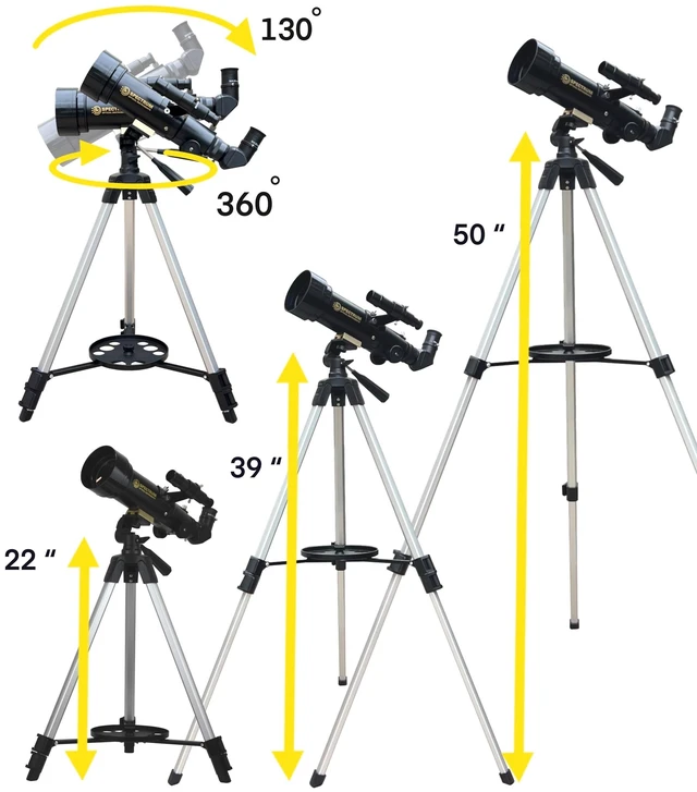 Alt view image 6 of 7 - SpectrumOI Telescope for Kids, Telescope for Adults Astronomy Gifts for Kids 8-12 - Premium Refractor 70mm Aperture with Carry Bag and Phone Holder