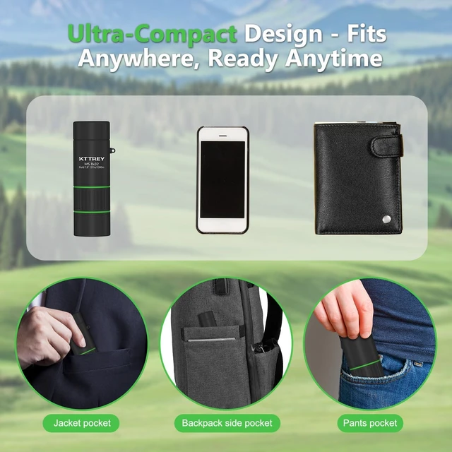 Alt view image 4 of 7 - 8x32 Monocular Telescope for Adults, High Power BAK4 Prism FMC Coating IPX7 Waterproof Compact Scope for Bird Watching Hunting Hiking Travel Gift with Carrying Case