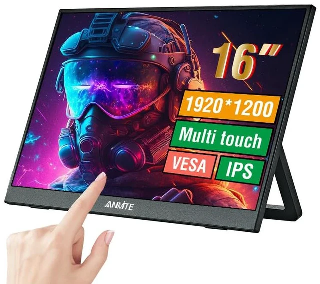 Main image of 16" Portable Touch Monitor for Laptop Computer Gaming Display Metal Enclosure Mobile Display