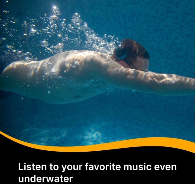 Alt view image 4 of 7 - Music Open-Ear Underwater Music Player for Swimmers Bundle with Storage Case (Graphite)