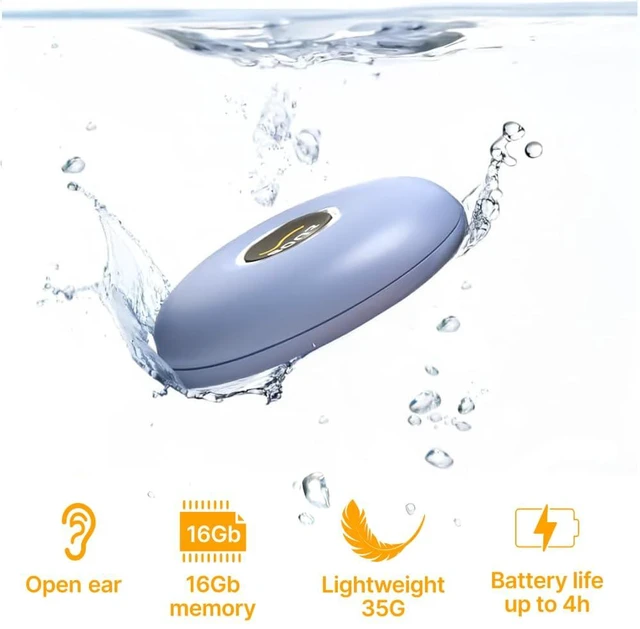 Alt view image 2 of 7 - Music Open-Ear Underwater Music Player for Swimmers Bundle with Storage Case (Blue)