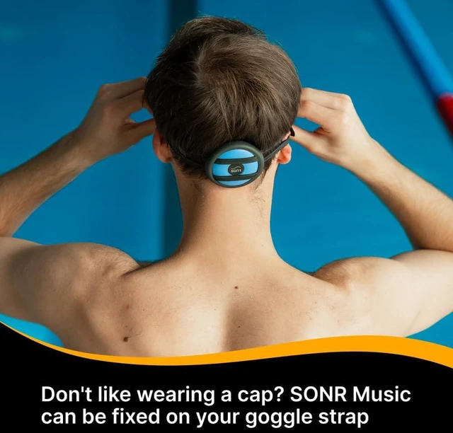Alt view image 4 of 7 - Music Open-Ear Underwater Music Player for Swimmers Bundle with Storage Case (Blue)