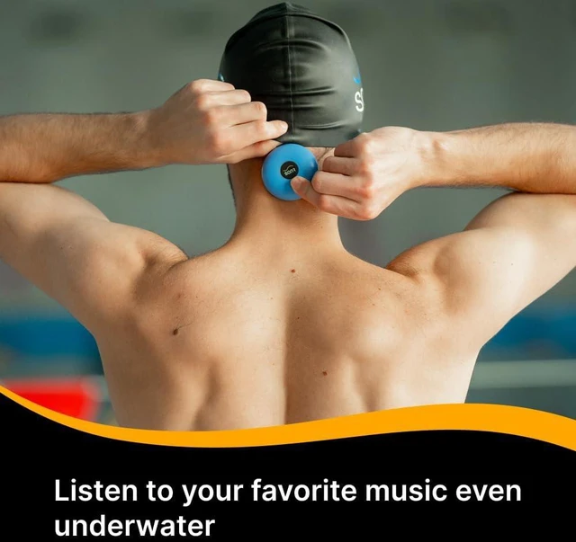 Alt view image 7 of 7 - Music Open-Ear Underwater Music Player for Swimmers Bundle with Storage Case (Blue)