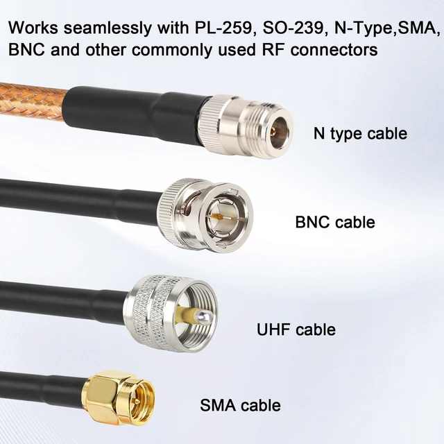 Alt view image 3 of 6 - 100FT RG8X Coaxial Cable, 50 Ohm Low Loss, Solid Copper Conductor, Durable Shielding with PVC Jacket, Ideal for Antennas, Ham Radio, CB Radio, and RF Applications