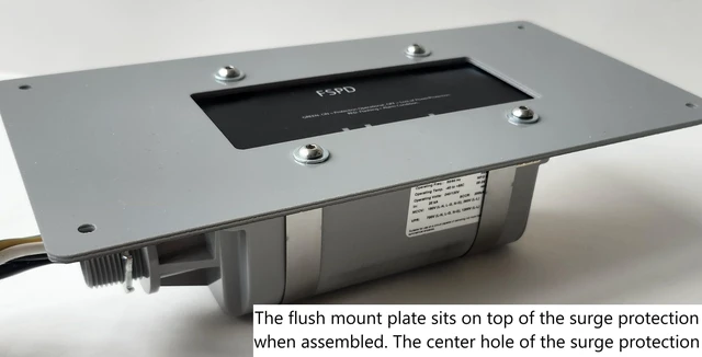 Alt view image 3 of 5 - Flush Mount Plate for Boltshield Whole House Surge Protection Device, for mounting Surge Protector, Acrylic (Gray)