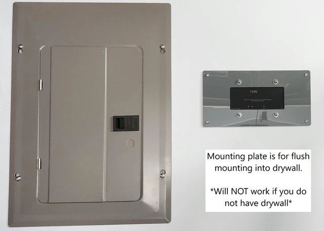 Alt view image 4 of 5 - Flush Mount Plate for Boltshield Whole House Surge Protection Device, for mounting Surge Protector, Acrylic (Gray)