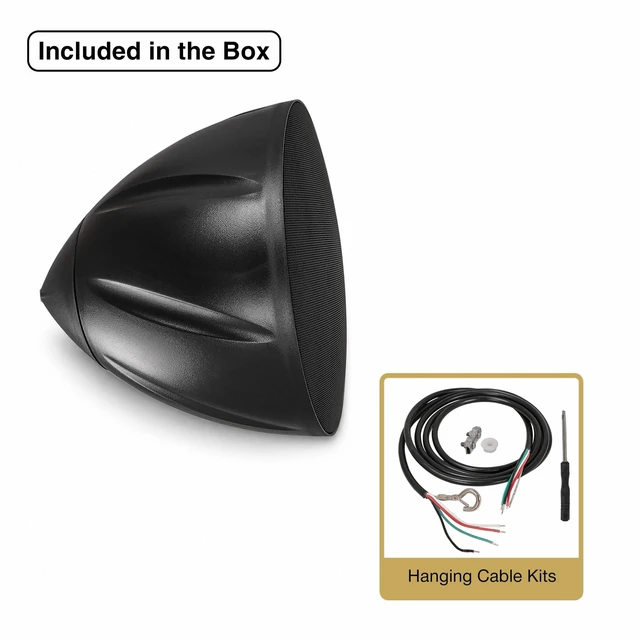 Alt view image 5 of 6 - 6.5" Outdoor Weatherproof Pendant Speaker, 70V/100V/8 (LYRA-6B) IP55 Enclosure, Ceiling Suspension, 6.5" Woofer, 70V/100V/8, for Home & Commercial Installations, Black