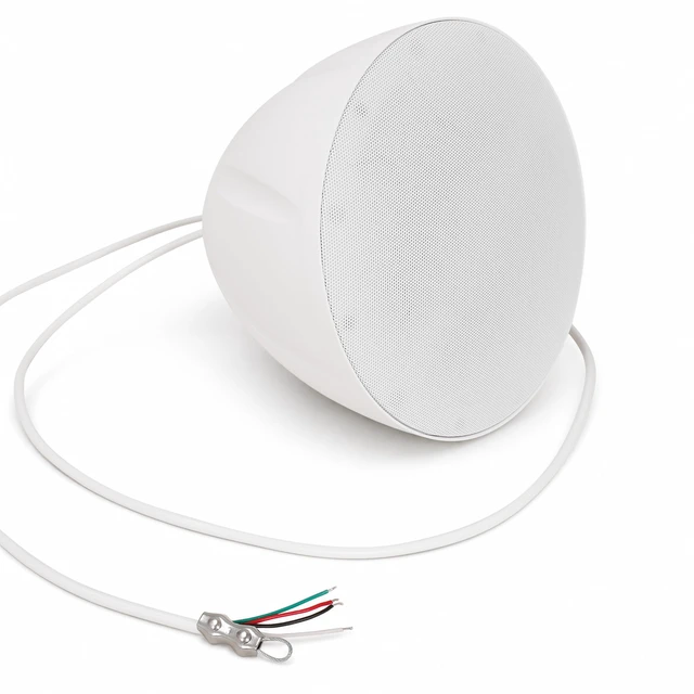 Alt view image 3 of 6 - 6.5" Outdoor Weatherproof Pendant Speaker (LYRA-6W) IP55 Enclosure, Ceiling Suspension, 6.5" Woofer, 70V/100V/8, for Home & Commercial Installations, White