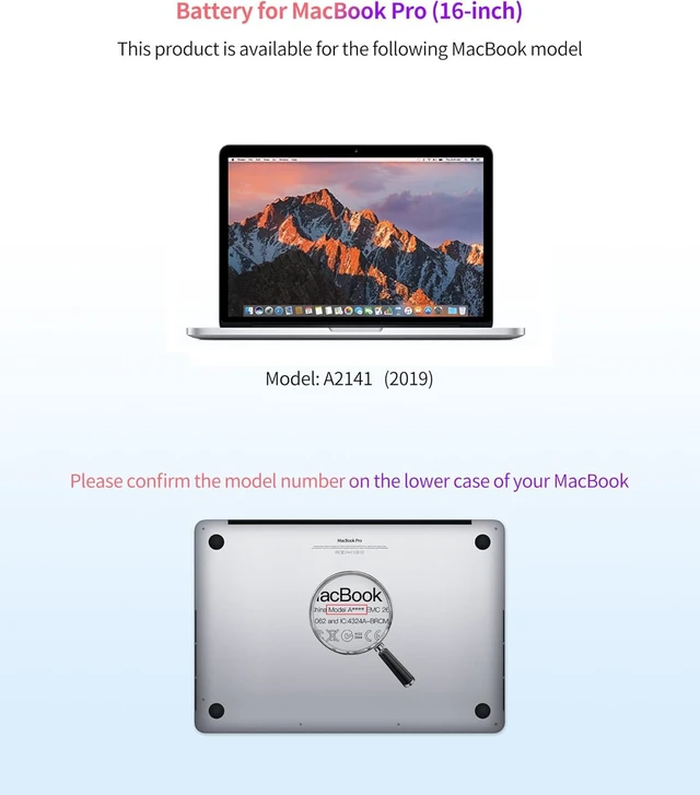 Alt view image 5 of 7 - A2141 A2113 Laptop Battery Replacement for MacBook Pro 16 Inch A2141 2020 2019 Year EMC 3347 fits MVVL2 MVVL2LL/A MVVM2 MVVM2LL/A MVVJ2 MVVK2 MVVK2LL/A 99.8Wh 8790mAh 11.36V