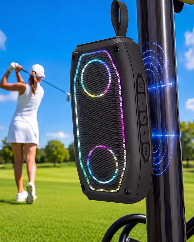 Main image of Magnetic Golf Speaker, 30W Portable Bluetooth 6.0 Golf Cart Speaker, IPX6 Waterproof, 30H Playtime, TWS Stereo, RGB Light, Shockproof Outdoor Speaker for Golf, Camping & Gifts