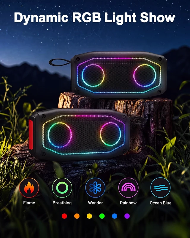 Alt view image 4 of 7 - Magnetic Golf Speaker, 30W Portable Bluetooth 6.0 Golf Cart Speaker, IPX6 Waterproof, 30H Playtime, TWS Stereo, RGB Light, Shockproof Outdoor Speaker for Golf, Camping & Gifts