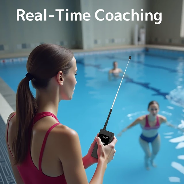 Alt view image 4 of 7 - T6 Transmitter for Swimming Headphone, Underwater Music Streamer for Spotify & Audible, Bluetooth to FM Transmitter for Swim Headphones, Swim Coach Communicator, Waterproof Pool Audio System