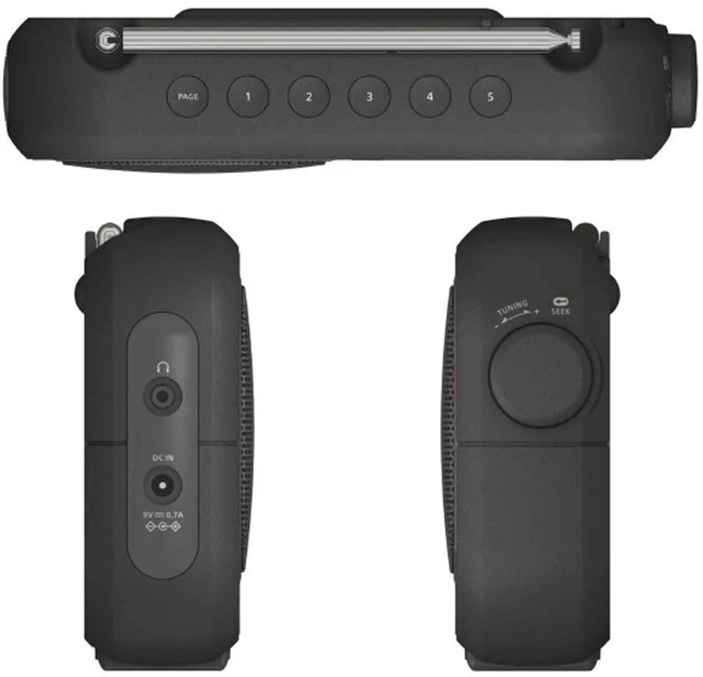Alt view image 3 of 4 - PR-D12 AM/FM NOAA Weather Alert Digital Tuning Portable Radio, Black