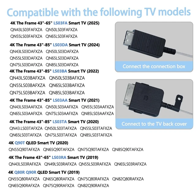 Alt view image 2 of 7 - 5m/16.4ft BN39-02470A Frame TV Cable Compatible with Samsung The Frame TV Frame One Connect Cable for LS03AAF LS03BAF LS03DAF LS03TAF LS03FAF LS03RAF Q85R Q95R Q95T TV
