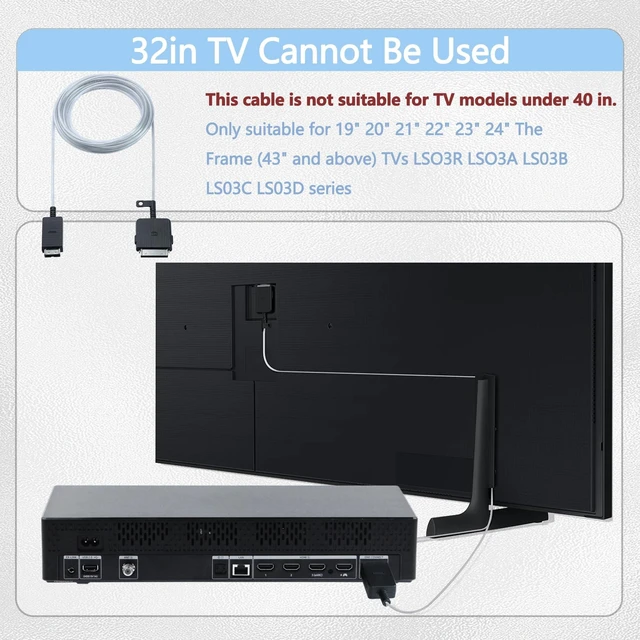 Alt view image 4 of 7 - 5m/16.4ft BN39-02470A Frame TV Cable Compatible with Samsung The Frame TV Frame One Connect Cable for LS03AAF LS03BAF LS03DAF LS03TAF LS03FAF LS03RAF Q85R Q95R Q95T TV
