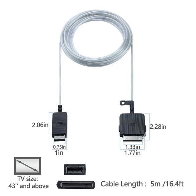 Alt view image 6 of 7 - 5m/16.4ft BN39-02470A Frame TV Cable Compatible with Samsung The Frame TV Frame One Connect Cable for LS03AAF LS03BAF LS03DAF LS03TAF LS03FAF LS03RAF Q85R Q95R Q95T TV