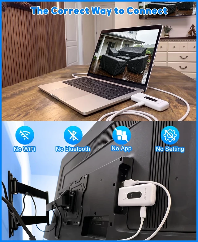 Alt view image 2 of 7 - Wireless HDMI Transmitter and Receiver, Plug and Play (Premium Full Set) 328FT/100M, 4K Decoding, 1080P@60Hz Output, LED Lights, 5.8G+2.4G DualBand for Streaming Video & Audio from PC to Monitor