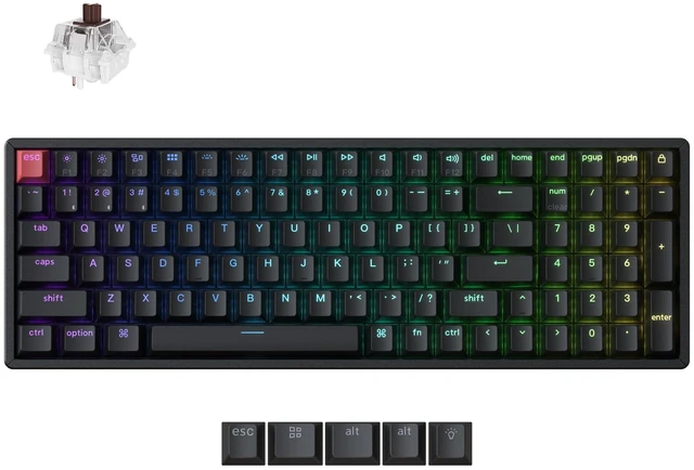 Main image of K4 96% Layout QMK Wireless and Wired Mechanical Keyboard Super Brown Switch, RGB Backlight Aluminum Frame with Shine-Through Double-Shot PBT Keycaps for Mac Windows-Version 3