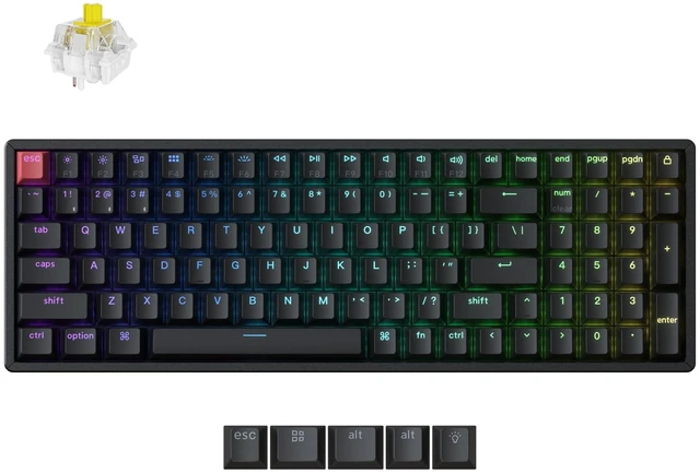 Main image of K4 96% Layout QMK Wireless and Wired Mechanical Keyboard Super Banana Switch, RGB Backlight Aluminum Frame with Shine-Through Double-Shot PBT Keycaps for Mac Windows-Version 3