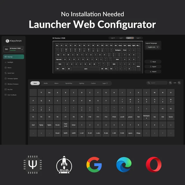 Alt view image 4 of 7 - K4 96% Layout QMK Wireless and Wired Mechanical Keyboard Super Brown Switch, RGB Backlight Aluminum Frame with Shine-Through Double-Shot PBT Keycaps for Mac Windows-Version 3